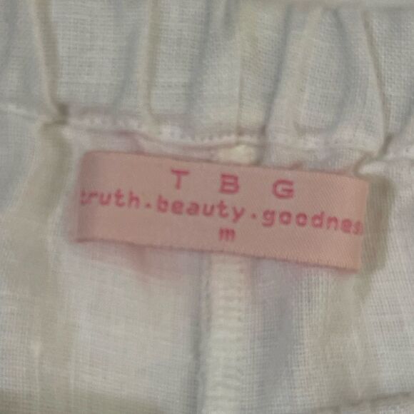 The TBG way...Truth. Beauty. Goodness. White Linen Pants - Picture 3 of 3
